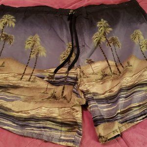 Vintage Catalina Island Wear Swim Trunks Mens 2XL Hawaiian Pattern 100% Nylon